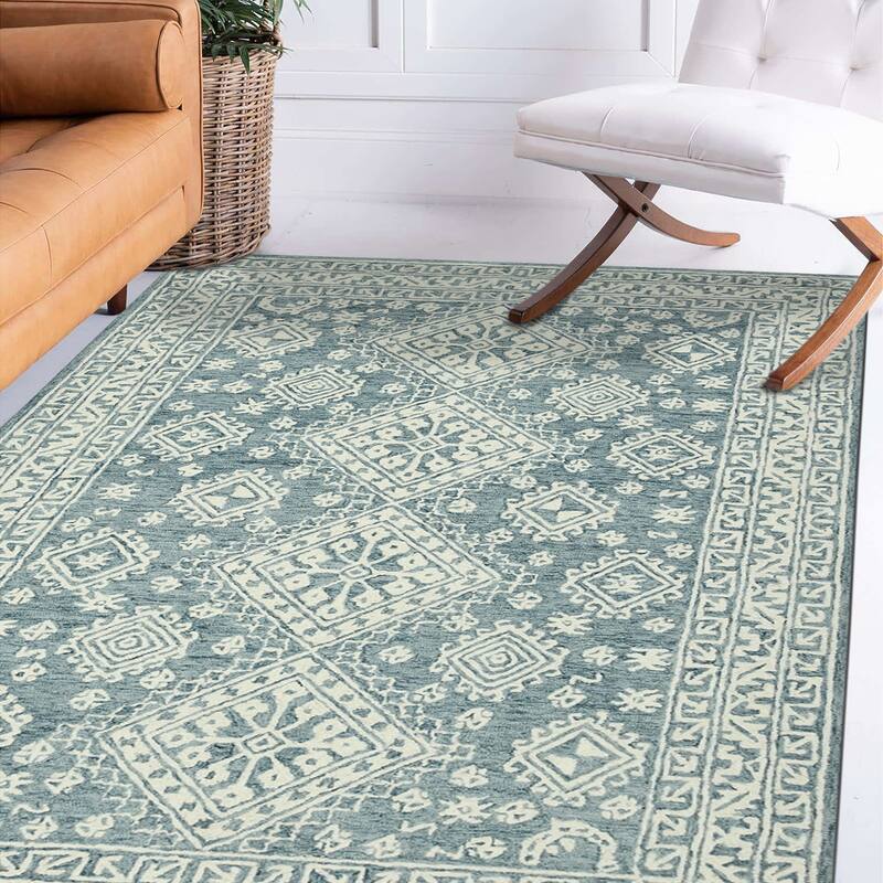 Collingwood Jane Hand-Tufted Wool Area Rug - 7'6" x 9'6" - Blue/Ivory