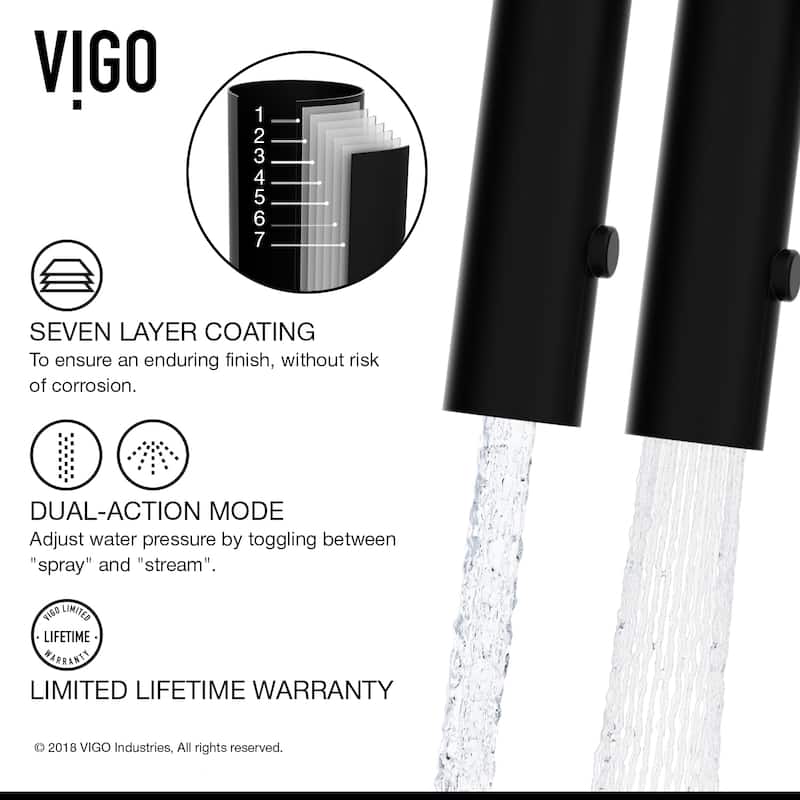 VIGO Livingston 24" H Single Handle Pull-Down Sprayer Kitchen Faucet