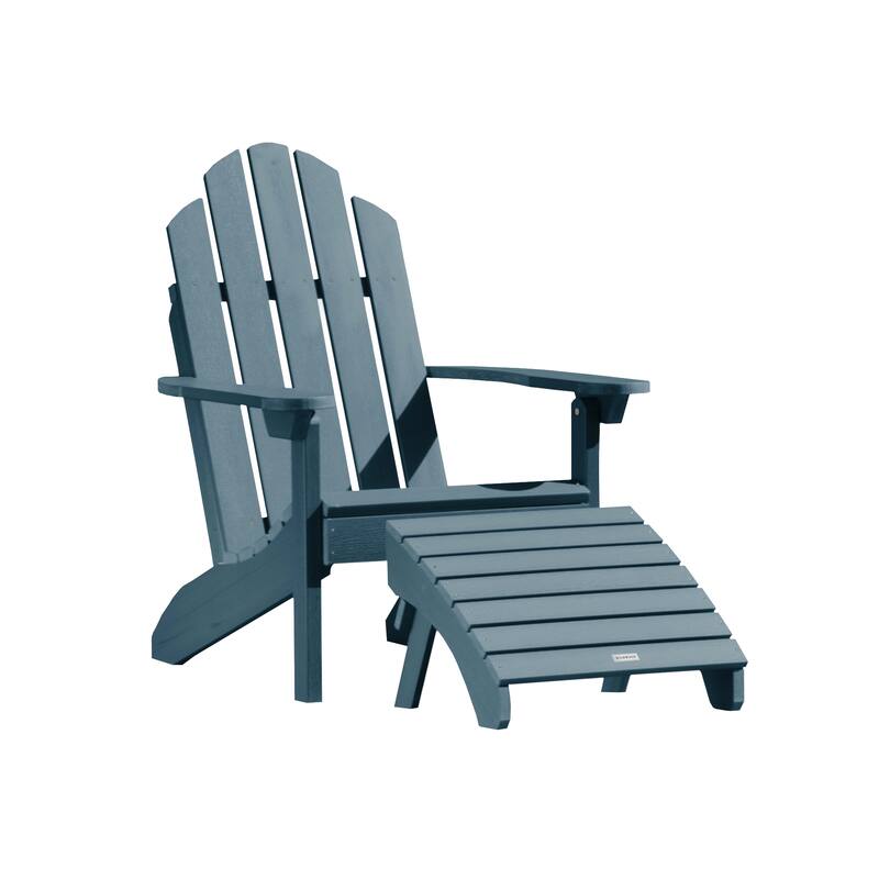 HIGHWOOD Outdoor Chair and Ottoman Set - Nantucket Blue