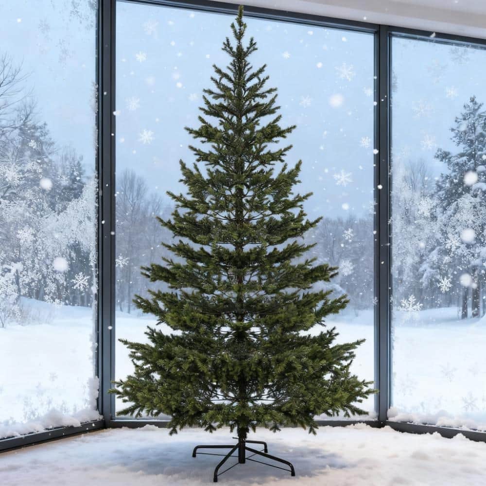 9ft Artificial Sparse Christmas Tree with Steel Stand and 4306 Tips - Green