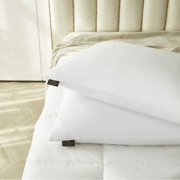 slide 2 of 5, Farm To Home Organic Blended Cotton Softy Around Feather And Down Pillow (Set of 2) - White Jumbo - Set of 2