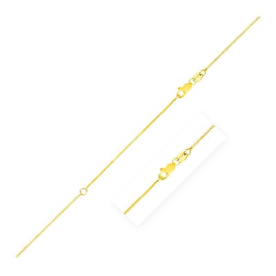Extendable Box Chain Necklace in 14k Yellow Gold (0.7mm) 18" Inches