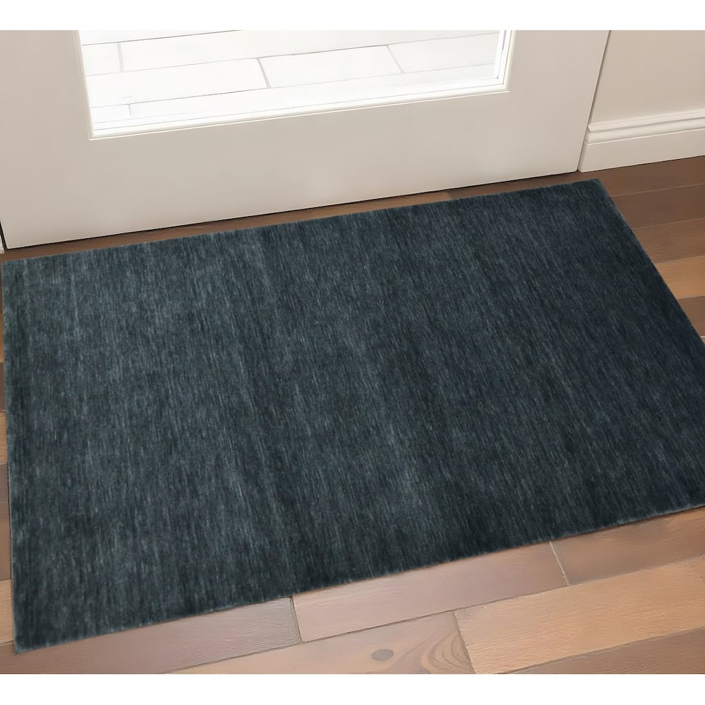 HomeRoots Solid Color Transitional Rectangle Area Rug - 36.00 in. x 24.00 in. x 0.80 in.