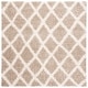 preview thumbnail 39 of 60, SAFAVIEH Dallas Shag Melahat Trellis 1.5-inch Thick Rug 6' Square - Beige/Ivory - Square