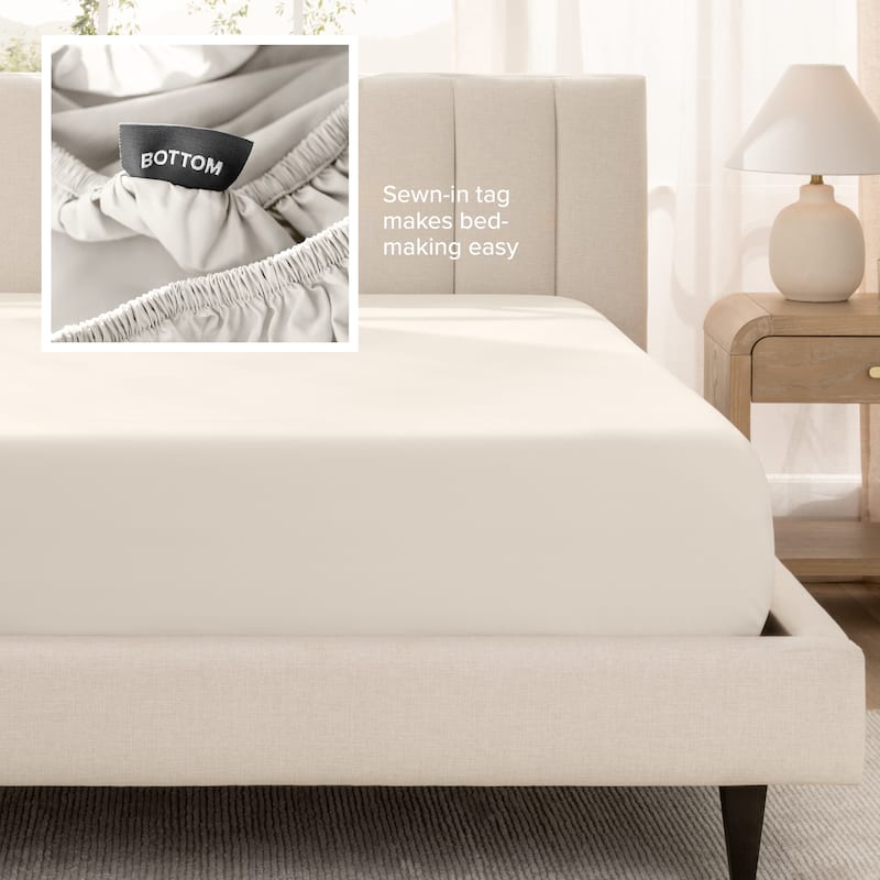 Bare Home Organic Cotton Fitted Sheet - Smoth Sateen Weave