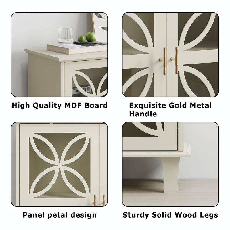 Modern 2-Door Storage Cabinet - Adjustable Shelves
