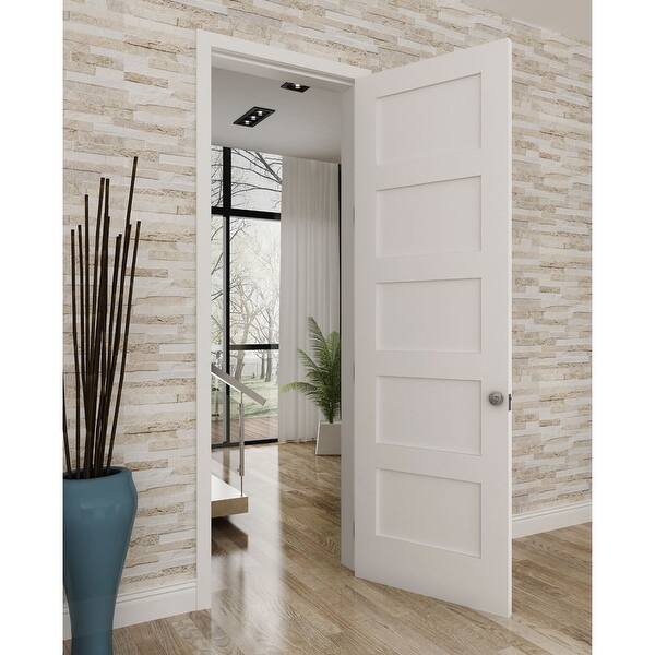 Frameport Shk Pd F5p 6 2 3x2 2 3 Shaker 32 By 80 Flat 5 Panel Interior Slab Passage Door Primed