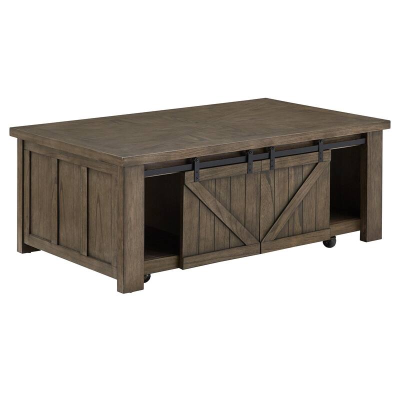 Sheldon Barn Door Coffee Table or Table Set by iNSPIRE Q Classic