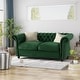preview thumbnail 22 of 21, Somerville Polyester Chesterfield Loveseat by Christopher Knight Home Emerald