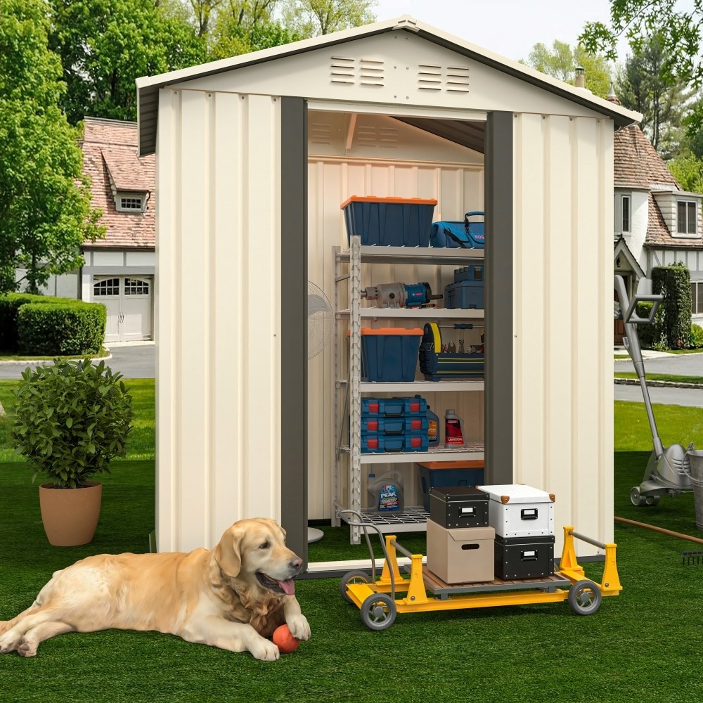 5 x 3ft Modern Outdoor Storage Garden Shed with Lockable Door