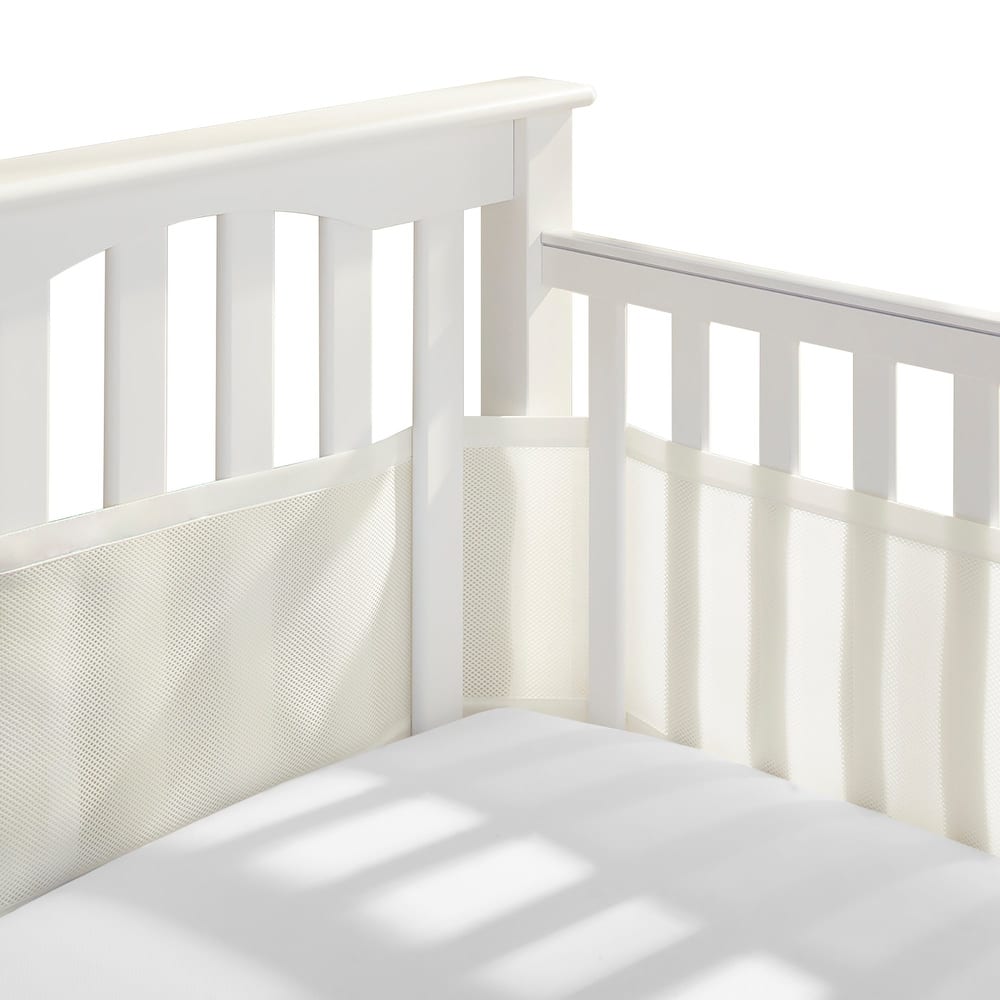 BreathableBaby Breathable Mesh Liner for Full-Size Cribs, Classic 3mm Mesh (Size 4FS Covers 3 or 4 Sides)