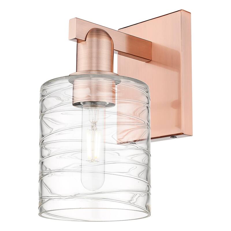 Innovations Lighting 716-1W-11-5 Cobbleskill Sconce Cobbleskill 11" - Antique Copper / Deco Swirl