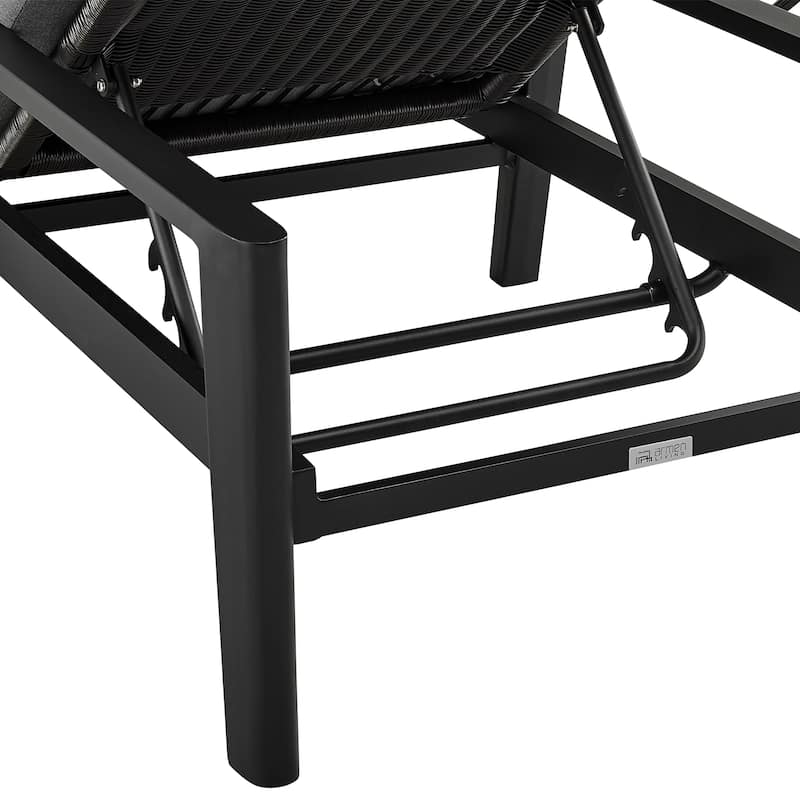 Cayman Outdoor Patio Adjustable Chaise Lounge Chair in Aluminum with Grey Cushions
