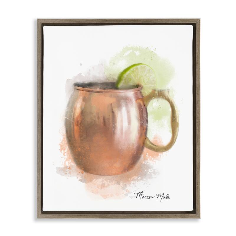 Stupell Soft Hued Moscow Mule Framed Floater Canvas Wall Art Design By Matthew Piotrowicz - 17 x 21 - Brown