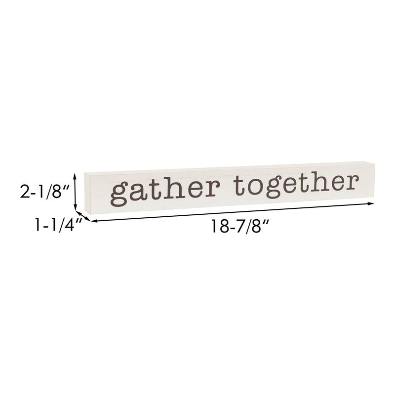 Gather Together Wood Block Sign, Farmhouse Rustic Wood Tabletop or Wall Sign,18-7/8" L