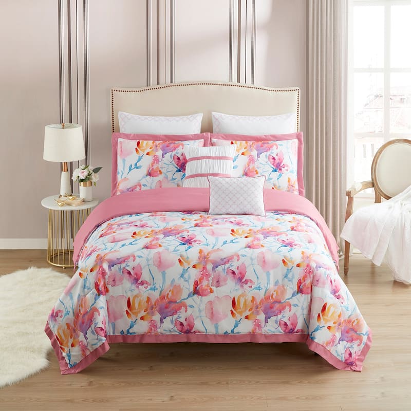 Melrose 7 Piece Floral Comforter Set