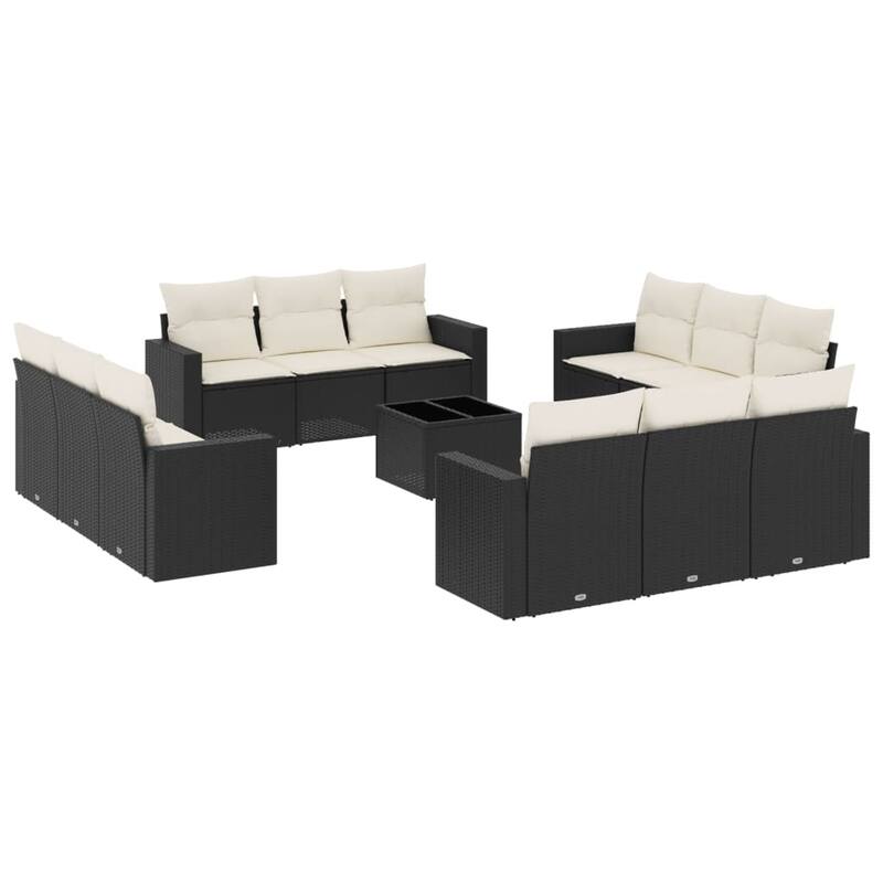 vidaXL Garden Sofa Set Black, Cream White - 21.7 x 21.7 x 14.6