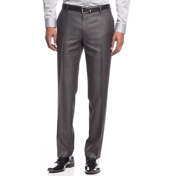 Gray slim fit dress pants clearance