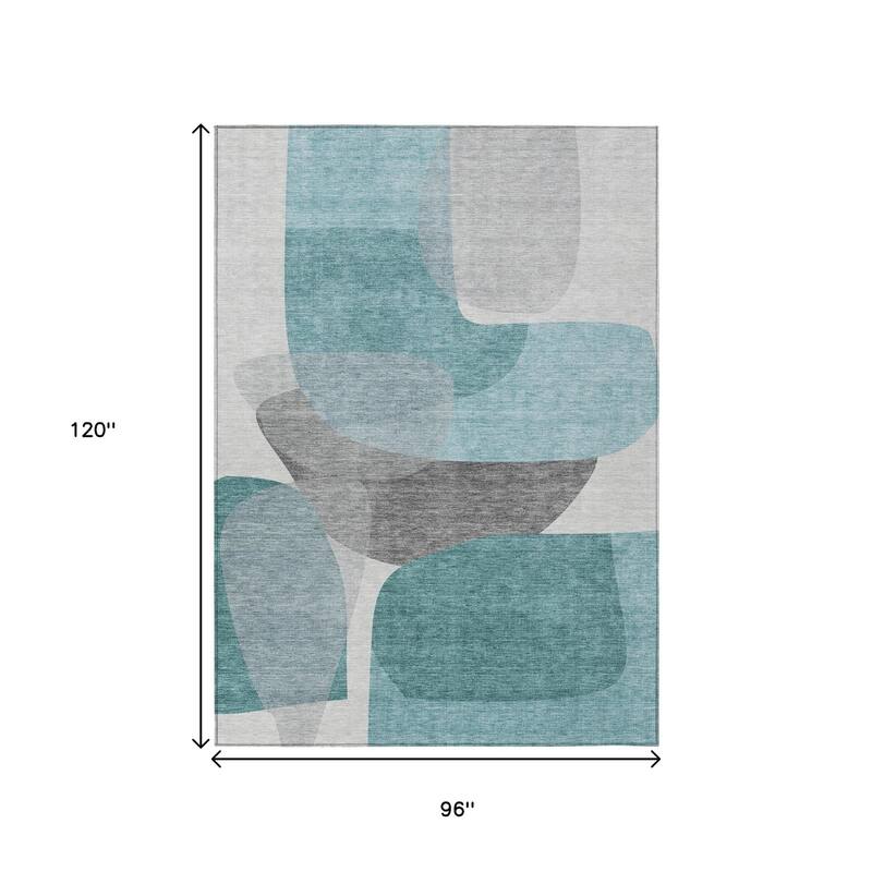 HomeRoots Abstract Transitional Rectangle Outdoor Rug