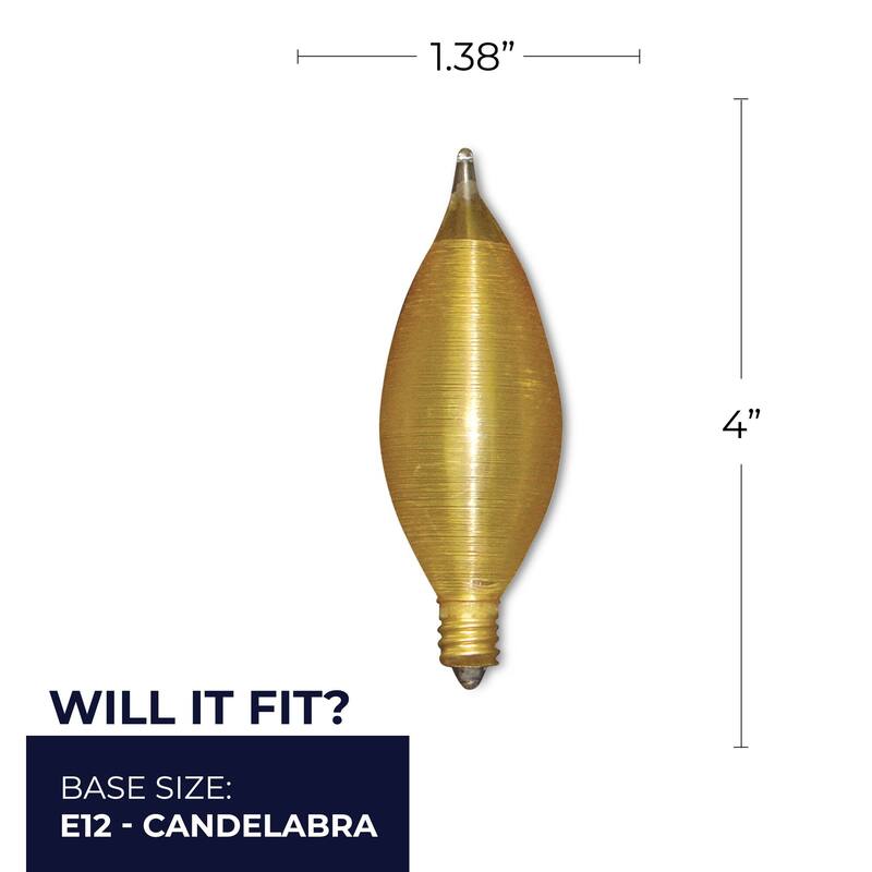 Bulbrite Spunlite Pack of (25) Dimmable Amber Candelabra (E12) Incandescent Bulb - 25 Watt - Amber C11 Candelabra