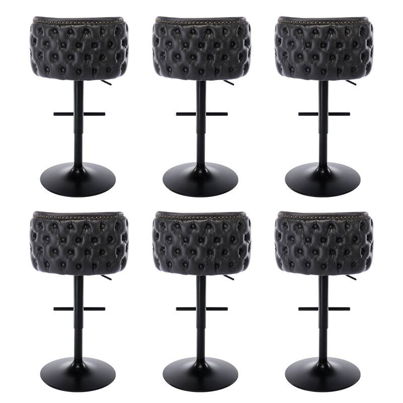 Upholstered Swivel Kitchen Counter Barstools Set of 6