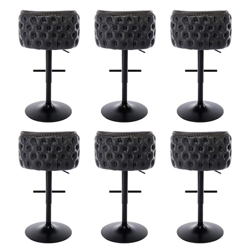 Upholstered Swivel Counter Bar Stools Set of 4