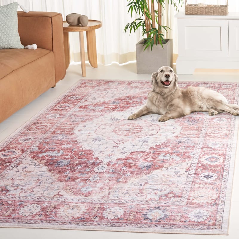 SAFAVIEH Arizona Radia Vintage Rug - 6' Round - Light Red/Beige