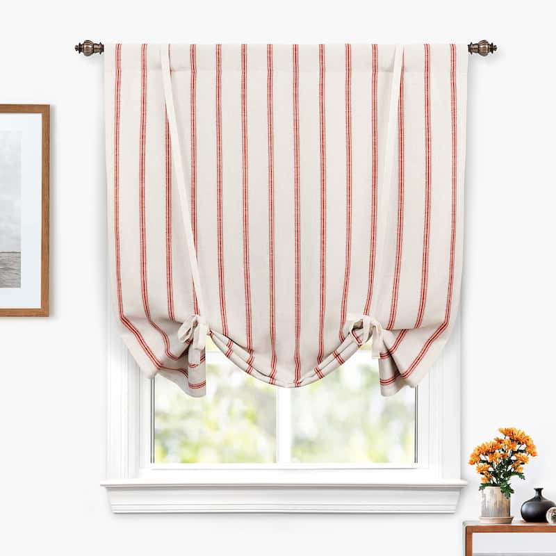 DriftAway Farmhouse Linen Blend Blackout Tie Up Curtain