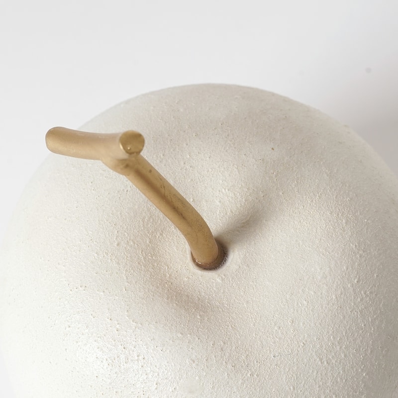 Cream White Fruit Table Top Apple And Pear, Set of 2