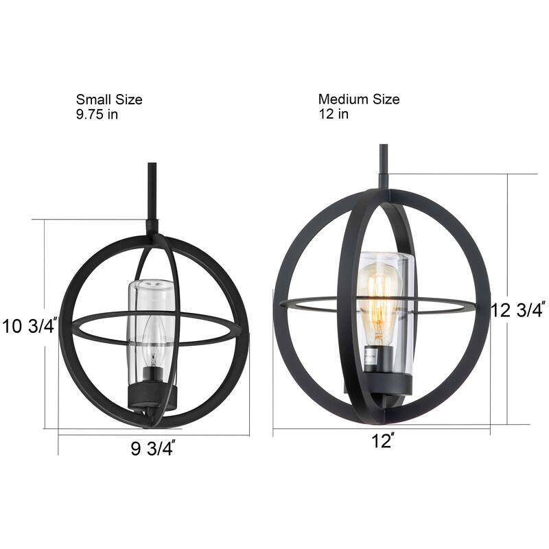 1-light 9.75" /12" Global Cage Pendant Light
