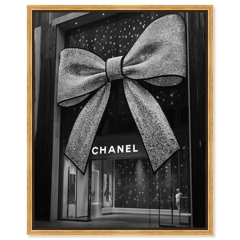 Big Bow Noir Store Canvas by Art Remedy - 24" x 30" - Gold
