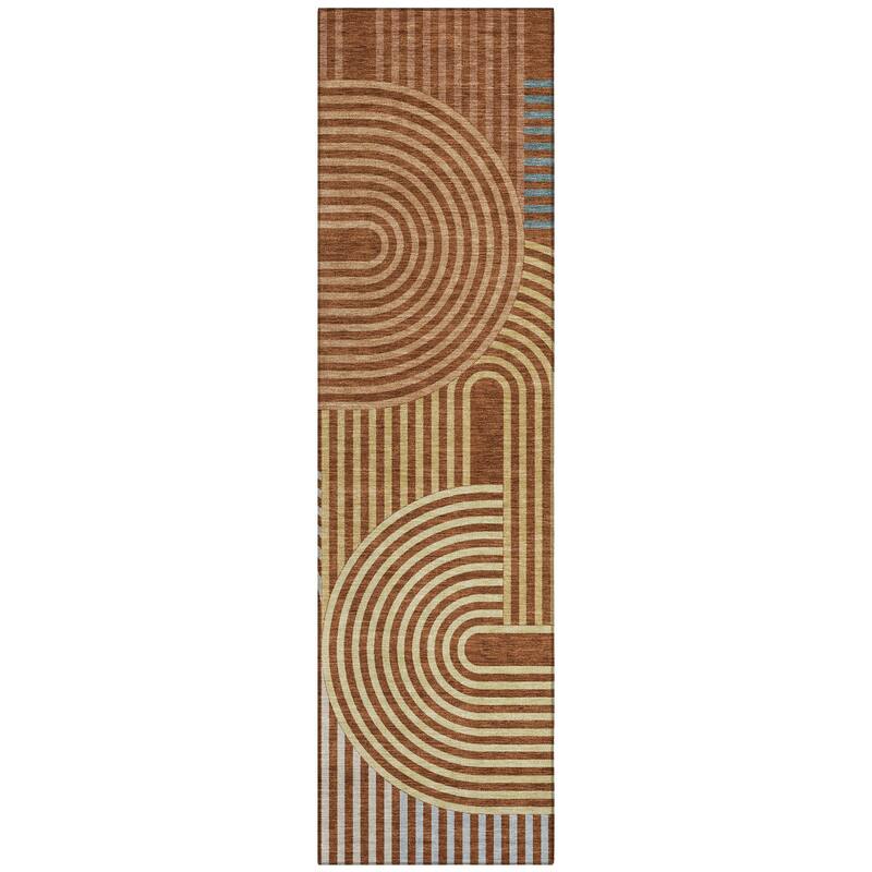 Machine Washable Indoor/ Outdoor Modern Basehor Chantille Rug