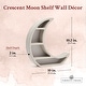 preview thumbnail 4 of 7, Wood Crescent Moon Shelf, Rustic White Home Decorations (10 x 10.2 x 2 In)