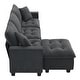 preview thumbnail 16 of 55, Roomfitters 100 x 59" Modern Convertible L-Shaped Sectional Sofa with Free Pillows, 4-Seat Suede Velvet Sleeper Sofa