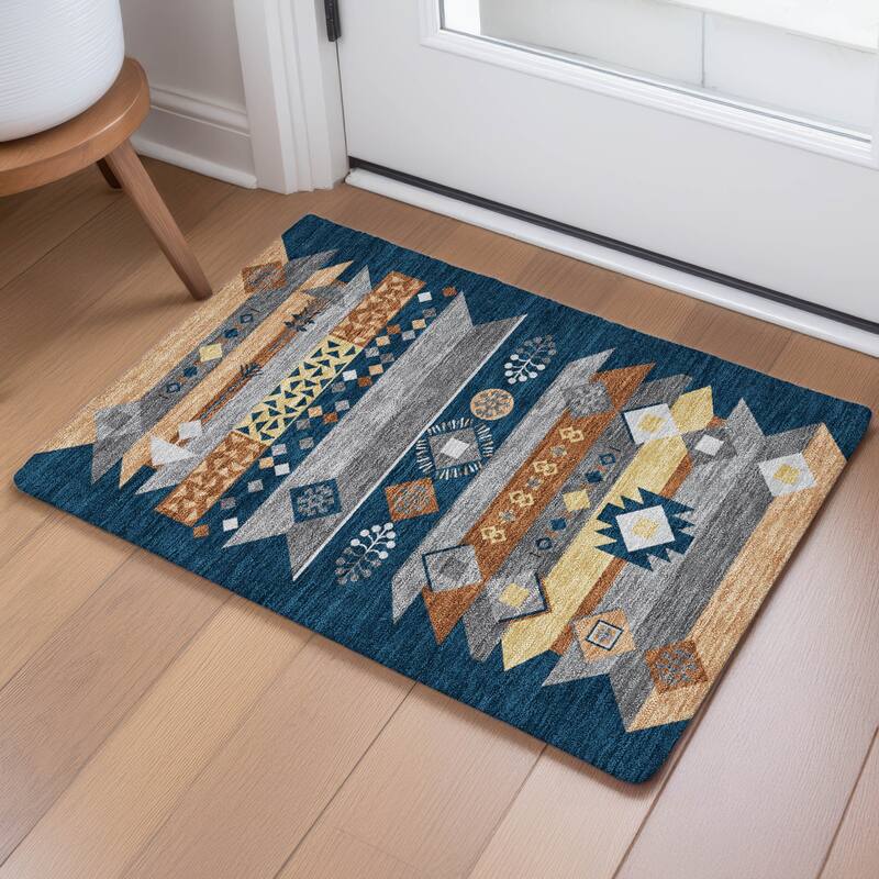Machine Washable Indoor/ Outdoor Global Tuca Chantille Rug