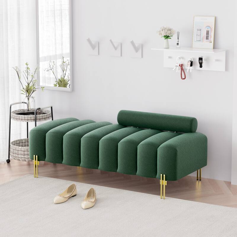 Ouyessir 52.2" Modern Channel Tufted Window Bench with Adjustable Back