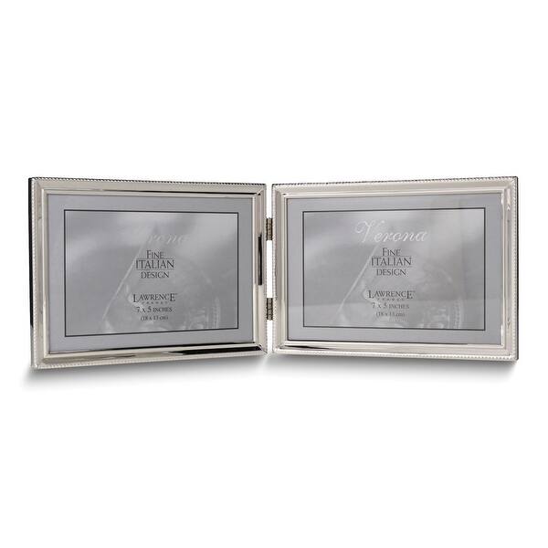 Curata Polished SilverPlated 5x7 Landscape Hinged Double Photo Frame