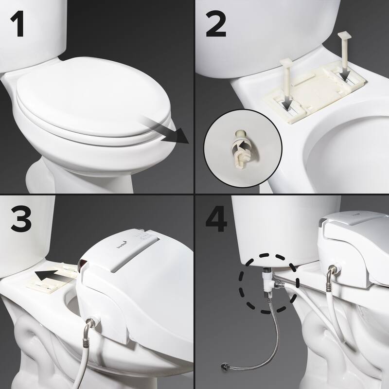 SmartBidet SB-2400 Electric Bidet Seat for Elongated or Round Toilets