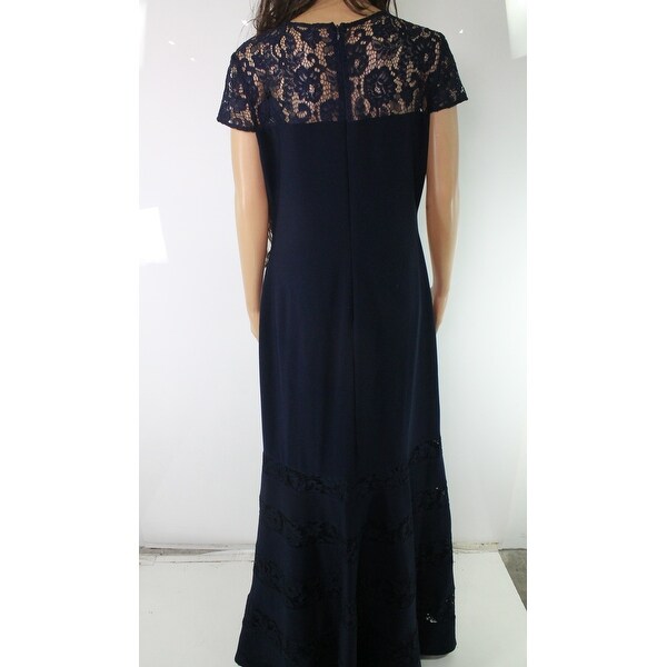 navy lace gown