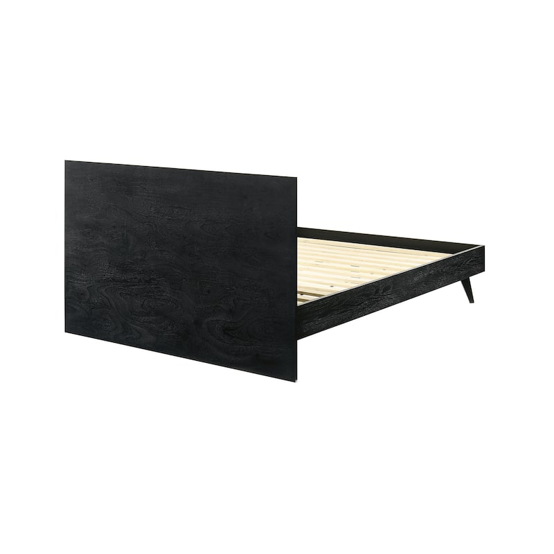 Petra 4 Piece Black Wood King or Queen Bedroom Set