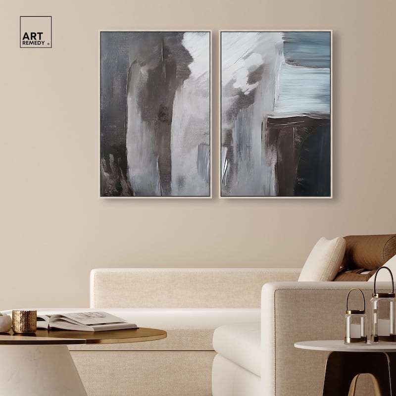 Monochrome Mood I Canvas Set of 2 by Art Remedy