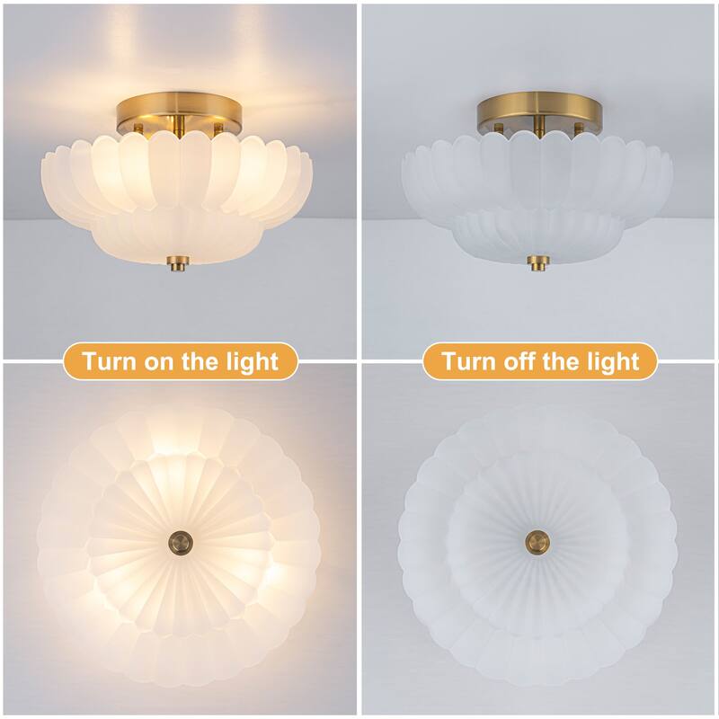 Starsky Modern 3-light Glass Semi Flush Mount