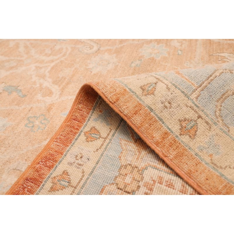 ECARPETGALLERY Hand-knotted Peshawar Oushak Brown Wool Rug - 8'11 x 11'8