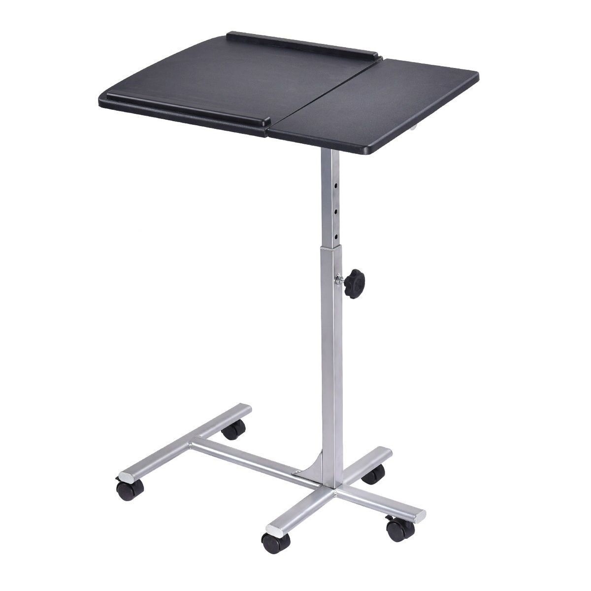 Shop Adjustable Angle Height Rolling Laptop Table Overstock