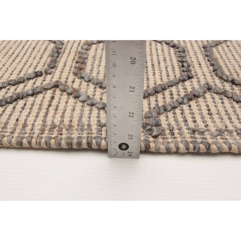 ECARPETGALLERY Braid weave Sienna Brown Wool Rug - 5'2 x 7'7