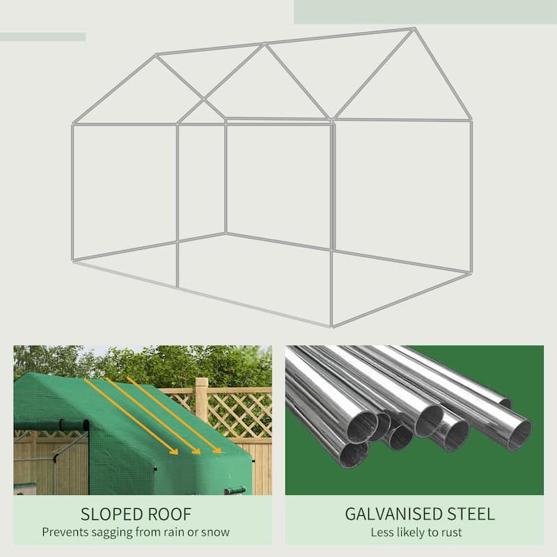 Tunnel Greenhouse with UV-resistant PE Cover, 6.6' x 10'