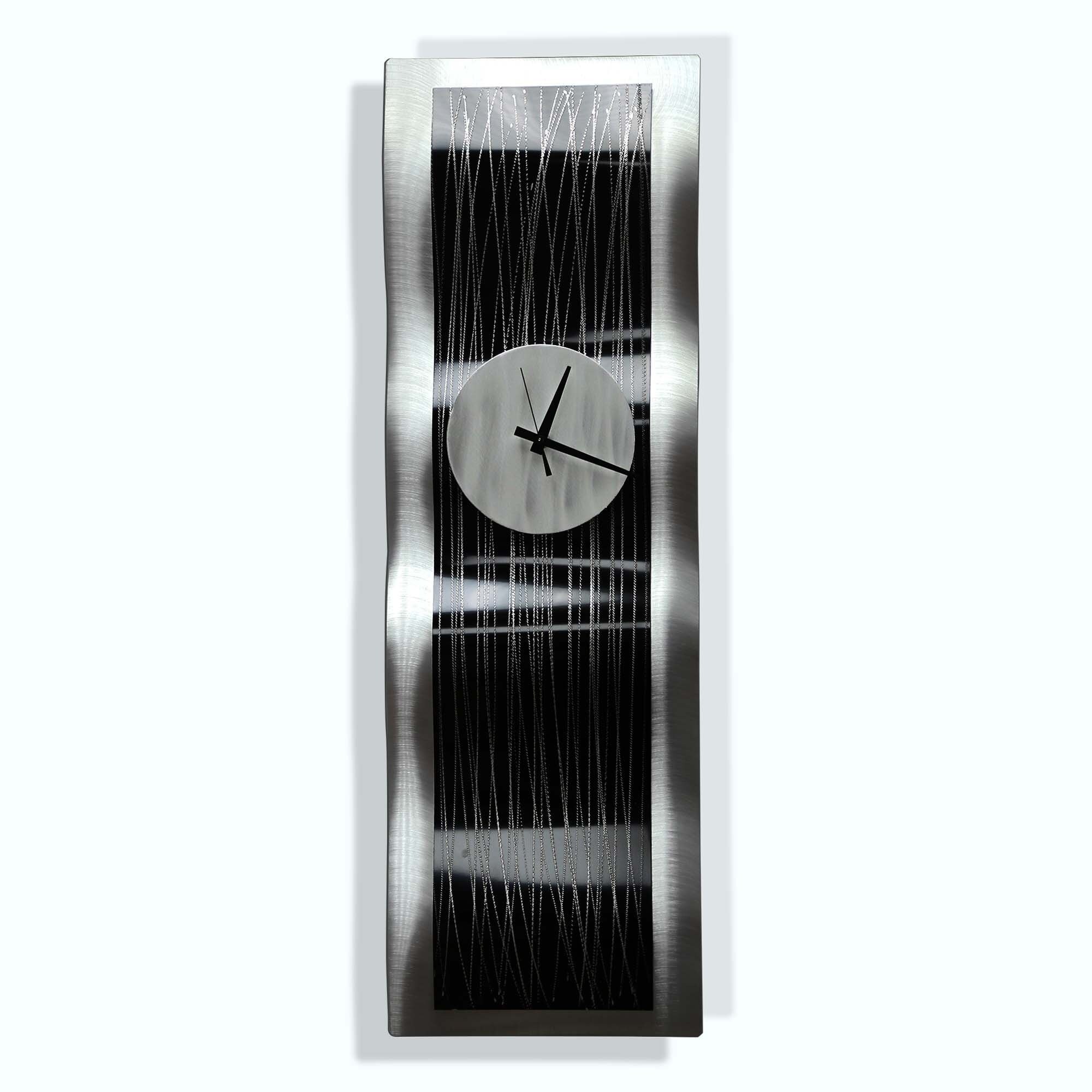 Shop Statements2000 Metal Wall Clock Art Modern Abstract Black