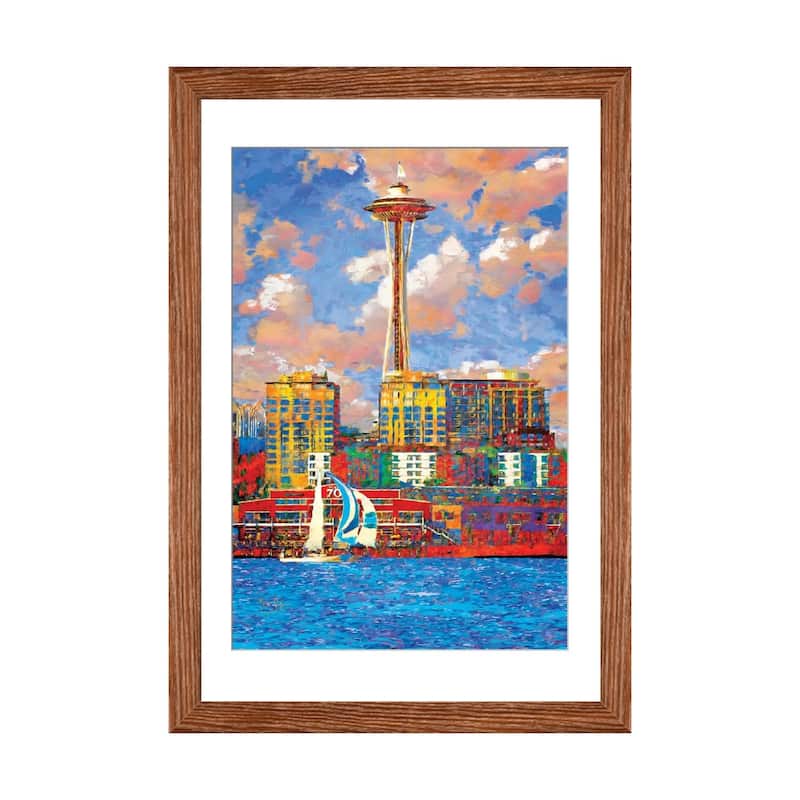 iCanvas "Sunny Seattle" by Lisa Robinson - Walnut - 32x24x1