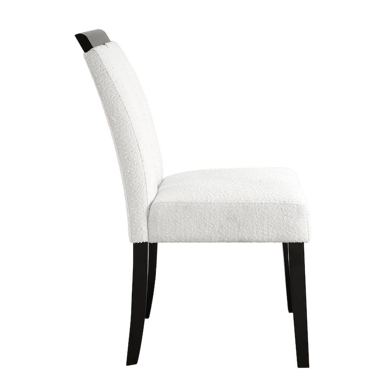 Lumina Modern White Upholstered Dining Chairs (Set of 2) by Furniture of America