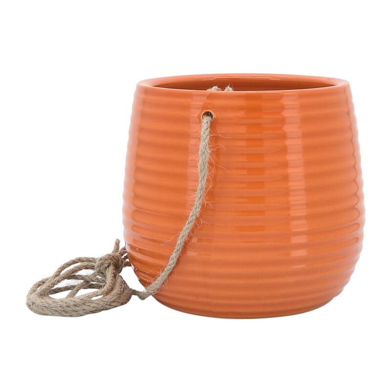 Sagebrook Home Neutral Textured Ceramic Hanging Planter